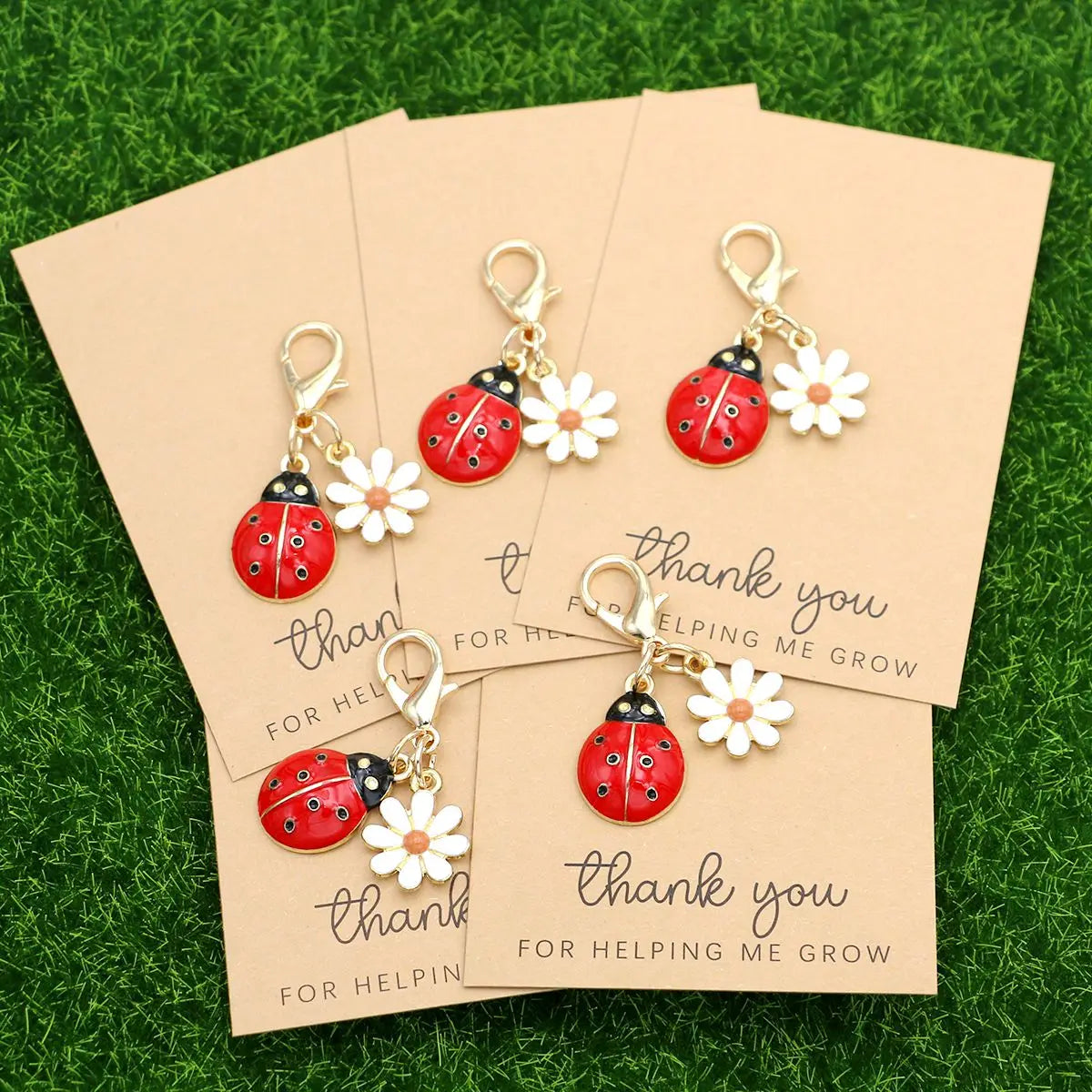 Cute Ladybug Daisy Keychain Charm