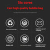 Diagram showing six cores cast into high quality bubble bags with features like strong visco and waterproof properties