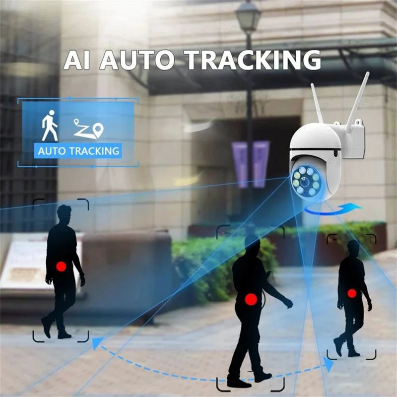 8MP PTZ Outdoor Security Camera with AI Tracking & Night Vision