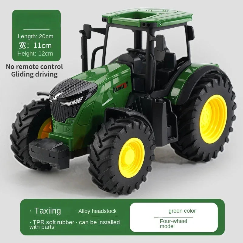 Remote-Controlled Farm Tractor Toy with Realistic Engineering Details