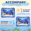 A colorful inflatable baby water play mat designed for use in all seasons, featuring floating toys and water features.