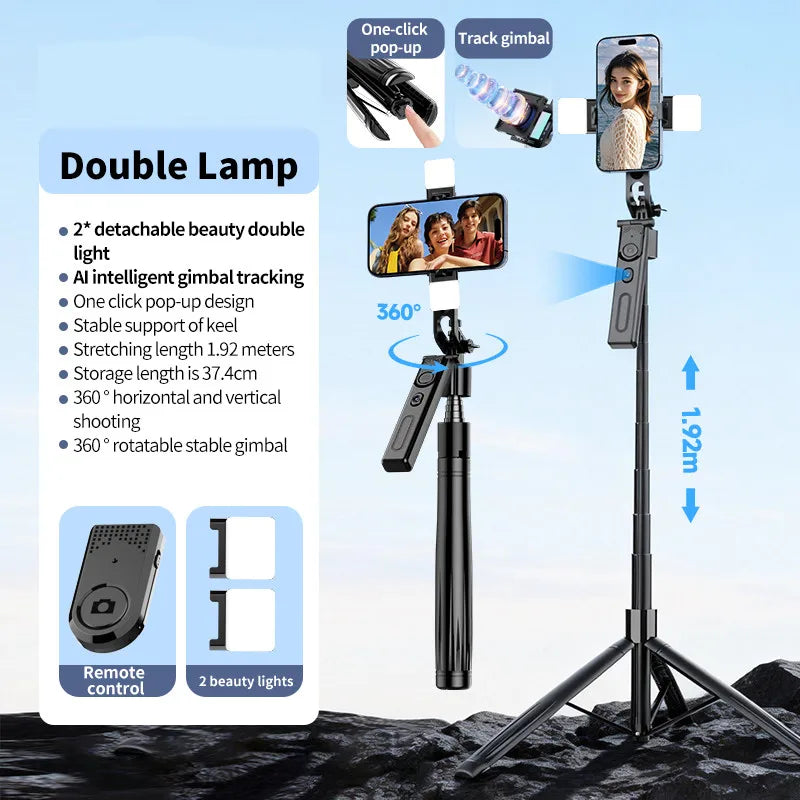 AI Tracking Selfie Stick Tripod with Remote