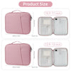 Pink padded laptop sleeve bags for 10.9 to 13 inch devices shown with internal organization.