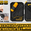 41-Piece Hex and Torx Key Set with Ratchet Handle and Storage Case