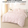 Red Heart Print Duvet Cover Set with Pillowcases
