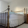Embroidered Ruffle Bed Skirt with Scalloped Edge