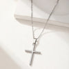 Collar con Colgante de Cruz de Acero Inoxidable