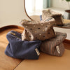 Checkered Striped Cosmetic Bag – Compact Travel Organizer