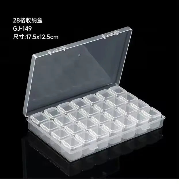 Clear 28-Slot Craft Organizer for Nail Art, Jewelry, and Small Supplies