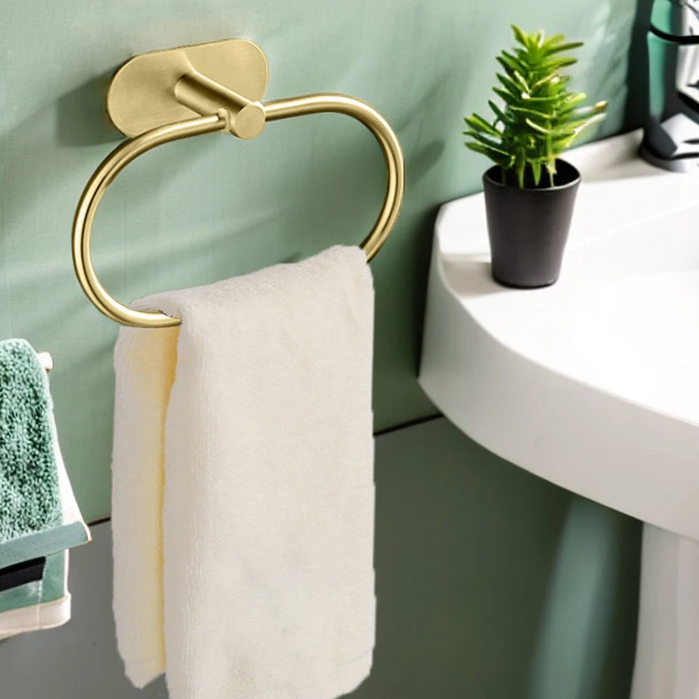 Self-Adhesive Stainless Steel Towel Rack