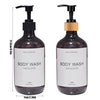 Refillable Shampoo & Body Wash Dispenser Bottle with Pump (500ml)