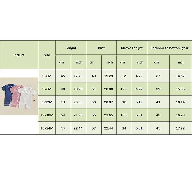 Satin Baby Pajama Jumpsuit with Button-Up Front