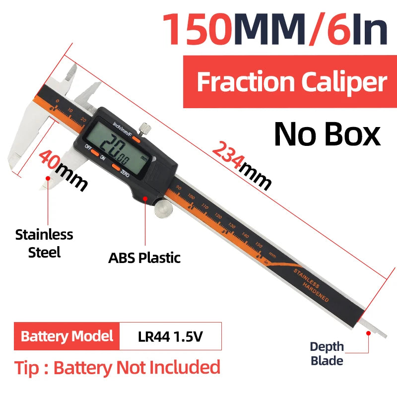 Stainless Steel Digital Caliper with LCD Display