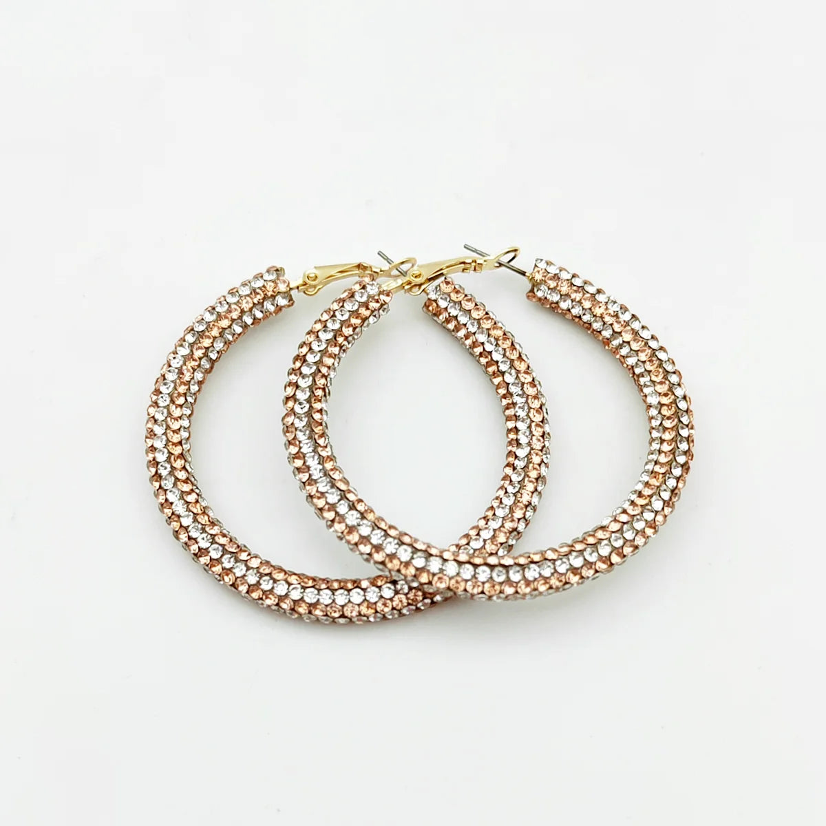 Rainbow Crystal Hoop Earrings