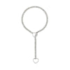 Heart Charm Cuban Link Necklace in Stainless Steel