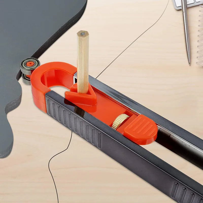Contour Scribing Ruler with Lock for Precise Woodworking