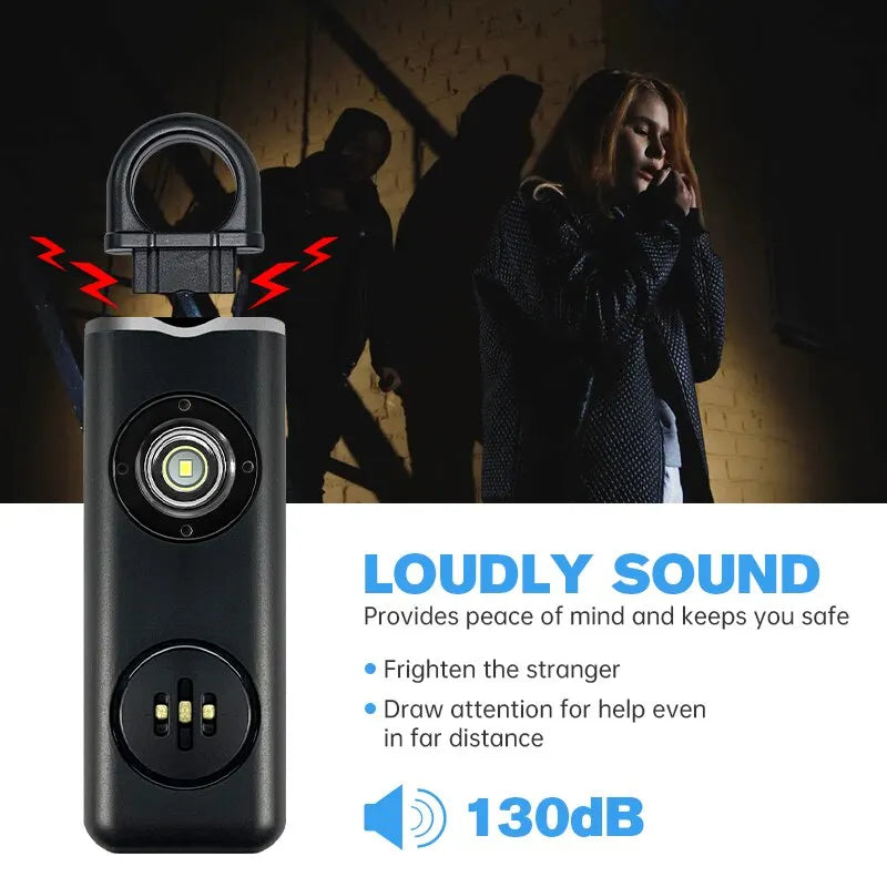 Personal Safety Siren with Strobe Light & Keychain