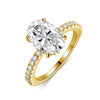 4.5ct Oval Moissanite Engagement Ring with Hidden Halo