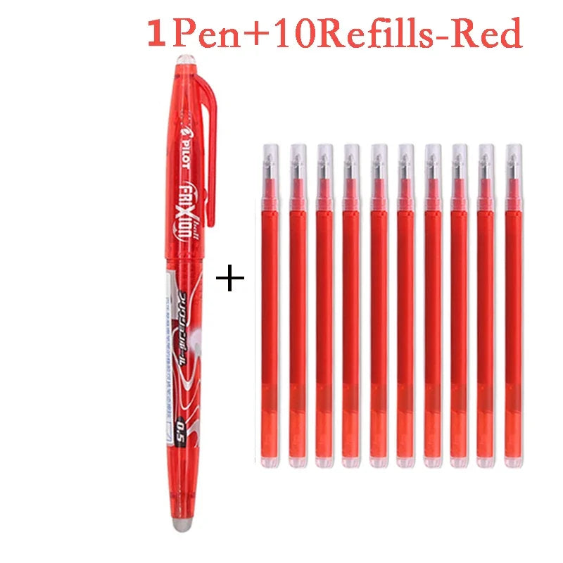 Erasable Gel Pen Refill Set - 0.5mm Tip (Blue, Black, Red)
