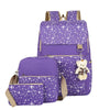 3-Piece Canvas Backpack Set for School