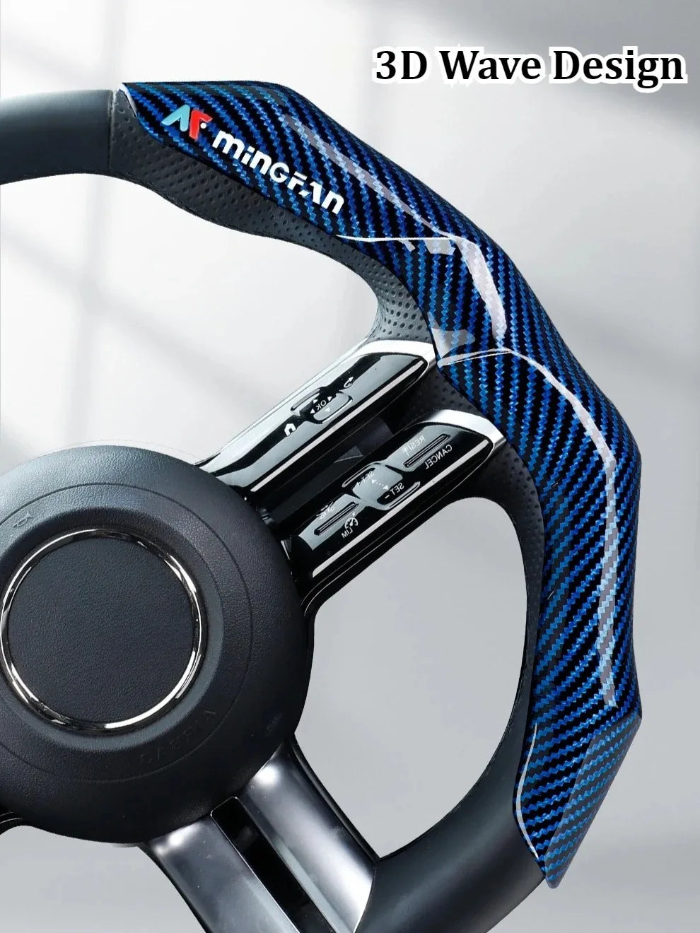 Carbon Fiber Texture Steering Wheel Cover - Anti-Slip & Comfortable Grip
