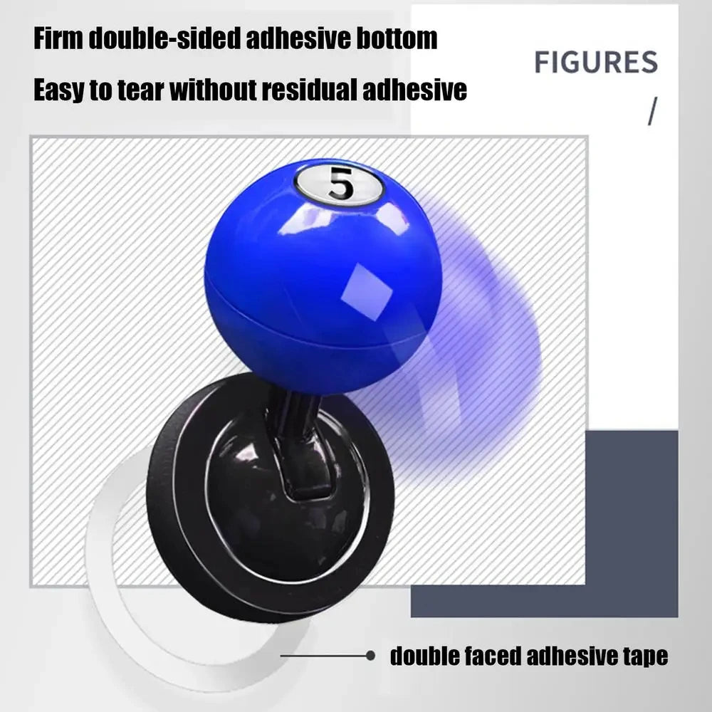 Blue billiard ball style cover for a car start button with the number 5 sticker.