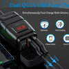 Dual USB Car Charger with LED Voltmeter – Fast Charging 12V/24V