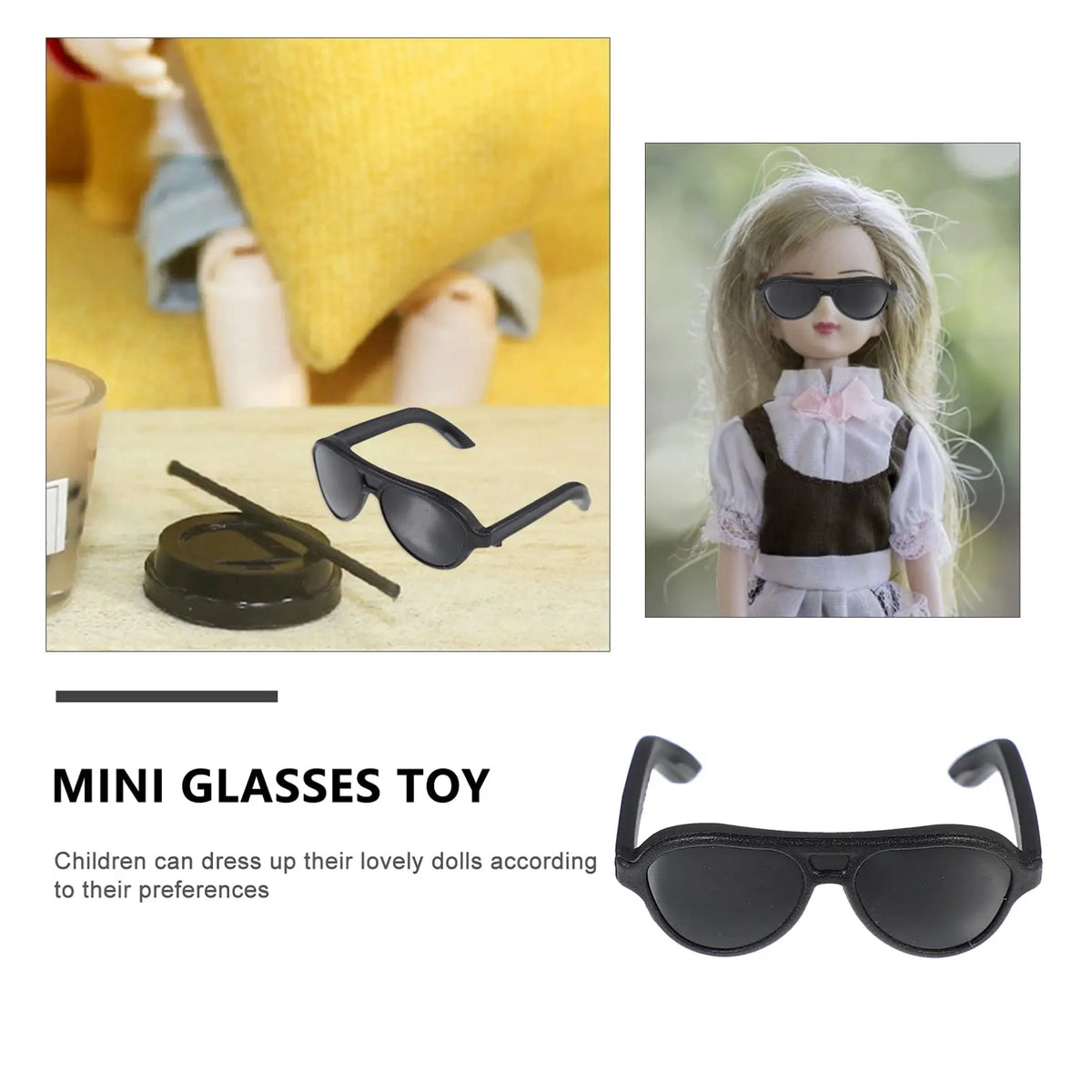 Miniature Doll Sunglasses for Dollhouse Crafts