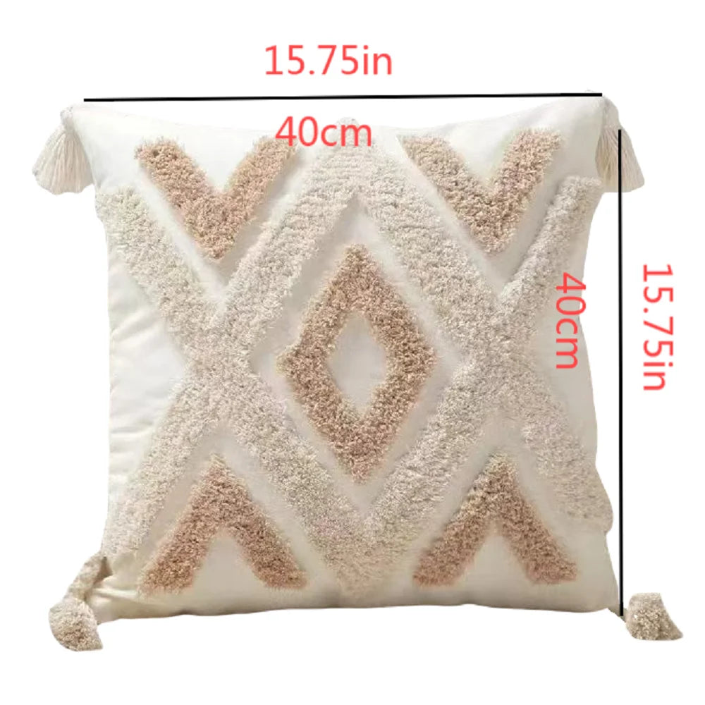 Nordic Bohemian Geometric Tassel Decorative Pillow Cover