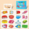 A set of wooden animal and vehicle puzzles and storage boxes featuring various shapes and colors.