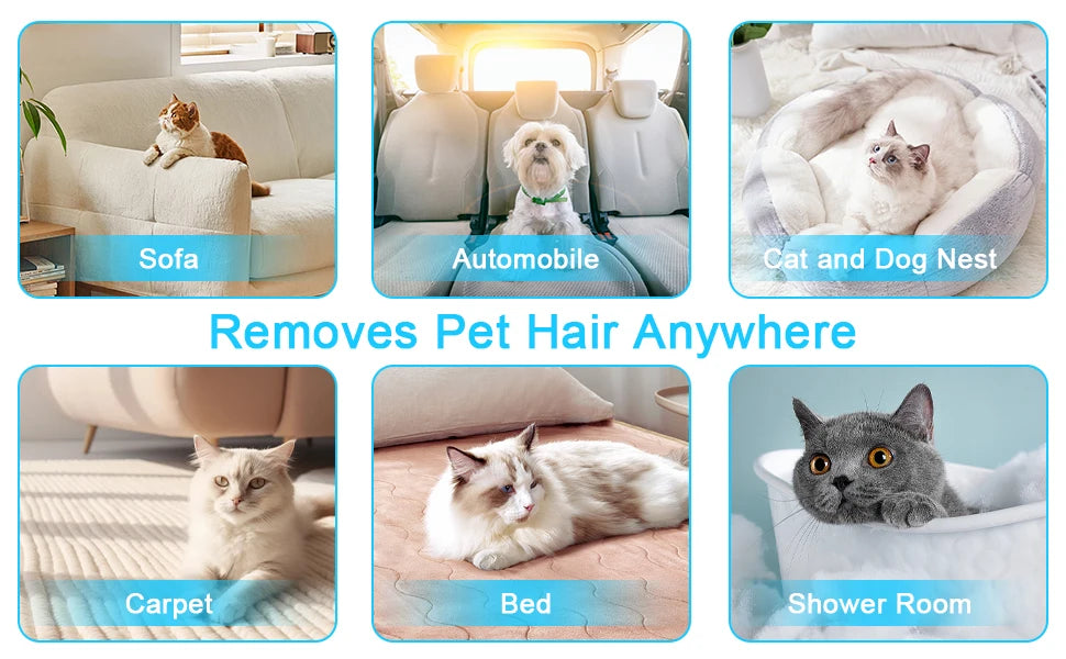 4-in-1 Reusable Pet Hair Remover with Long Handle