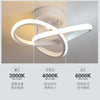 Modern clover LED ceiling light fixture showing warm, neutral, and cool white light options.