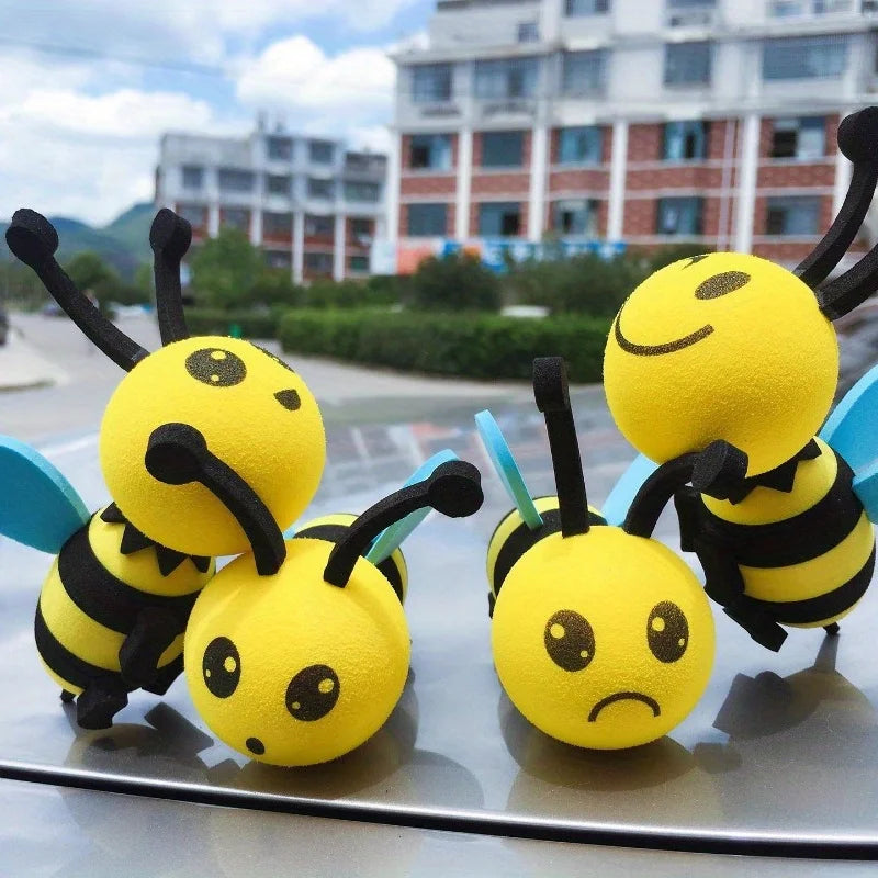 Cute Smiling Bee Car Antenna Toppers (Set of 2)