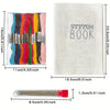 A compact sewing kit featuring embroidery thread and a stitch book, along with a needle.