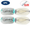 Four reusable mesh shoe laundry bags in gray and off-white colors for washing machines