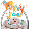 Soft Car Seat & Stroller Toy Set with Mirror, Crinkle, and Squeaky Sounds