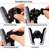 Installation steps for a crystal air vent car phone holder showing unscrewing, inserting the vent clamp, screwing tight, and 