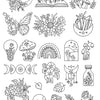 Pre-Printed Water-Soluble Embroidery Stabilizer Sheets with Floral & Letter Patterns