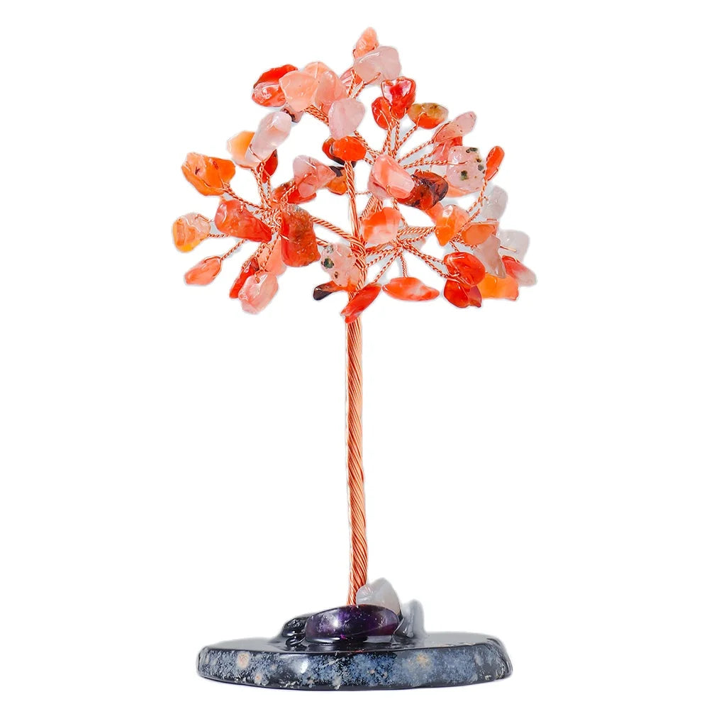 Amethyst Crystal Tree of Life on Natural Agate Slice Base