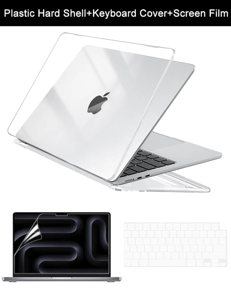 Clear Hard Shell Case for MacBook Pro with Keyboard Cover & Screen Protector