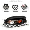 Checkered Zip-Around Wallet with Clear ID Window