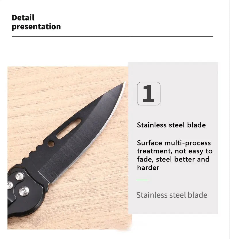 Compact Stainless Steel Folding Knife for Outdoor Adventures