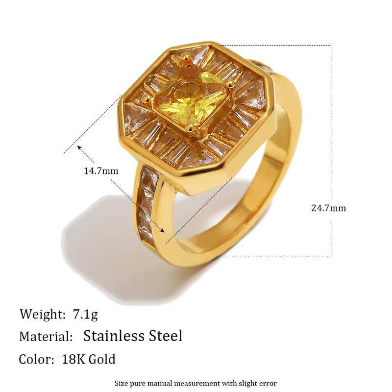 Art Deco Statement Ring with Cubic Zirconia