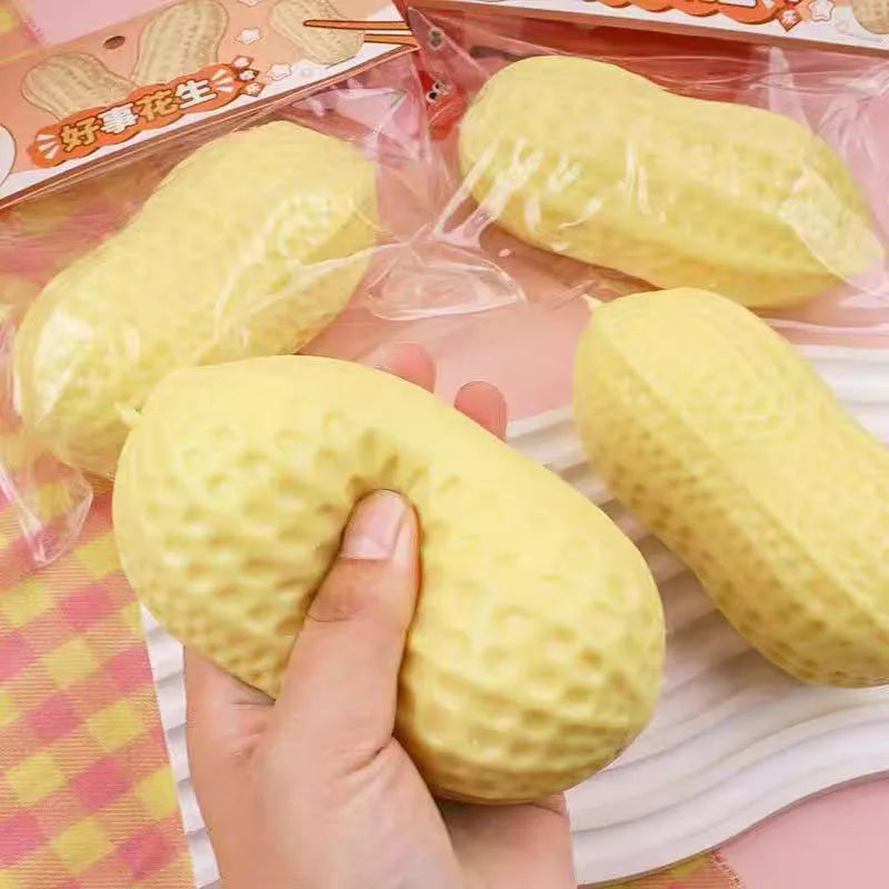 Peanut-Shaped Squishy Stress Relief Toy with Soft Butter Texture