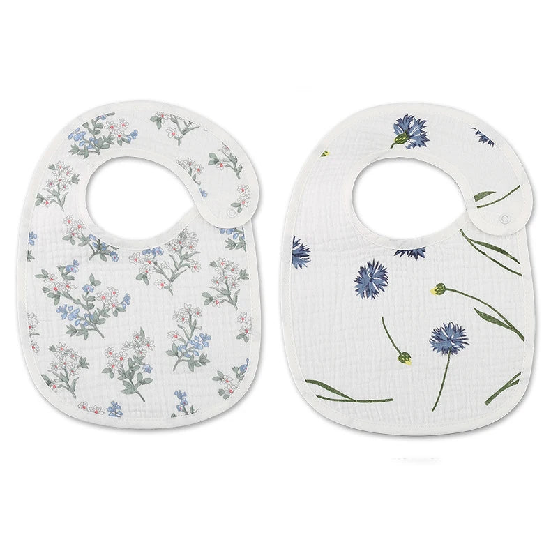 Soft Cotton Baby Bibs with Waterproof Backing – Set of 2