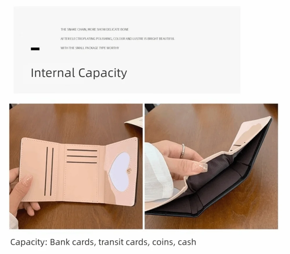 Compact Bow Tri-Fold Wallet with Multiple Card Slots