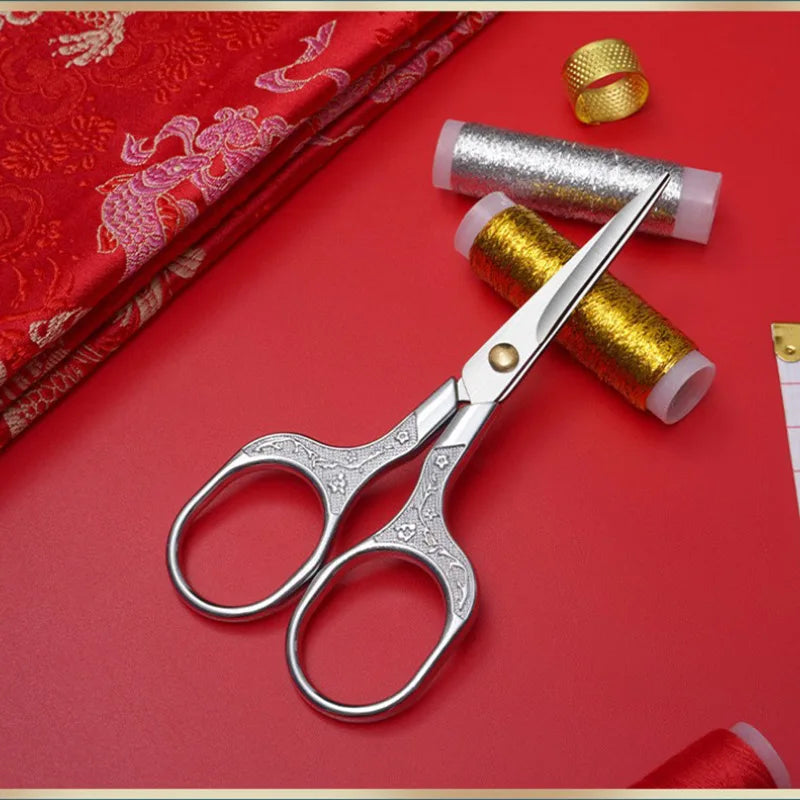 Vintage Stainless Steel Sewing Scissors for Fabric and Embroidery