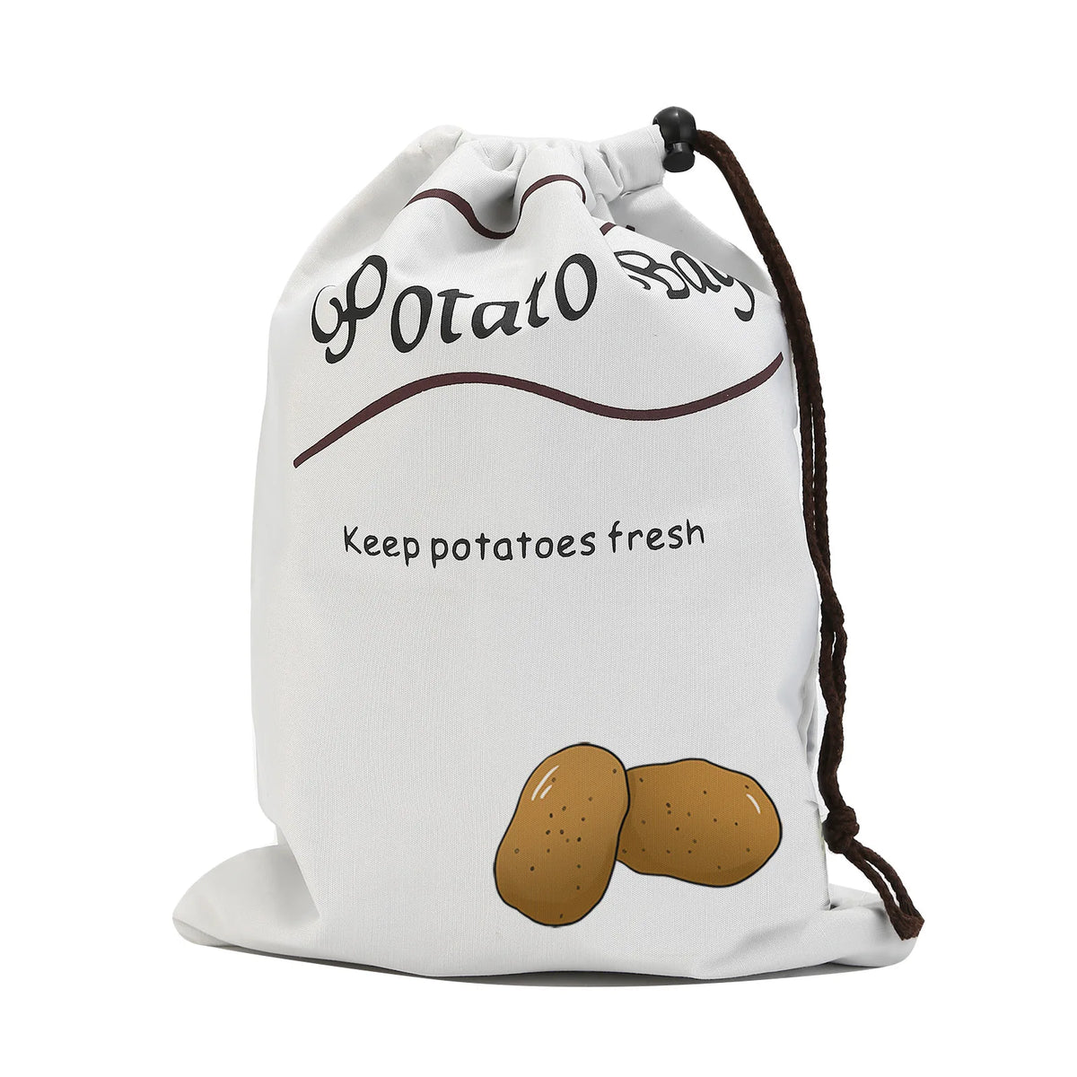 Large Drawstring Canvas Storage Bags with Side Zipper for Vegetables and Fruits
