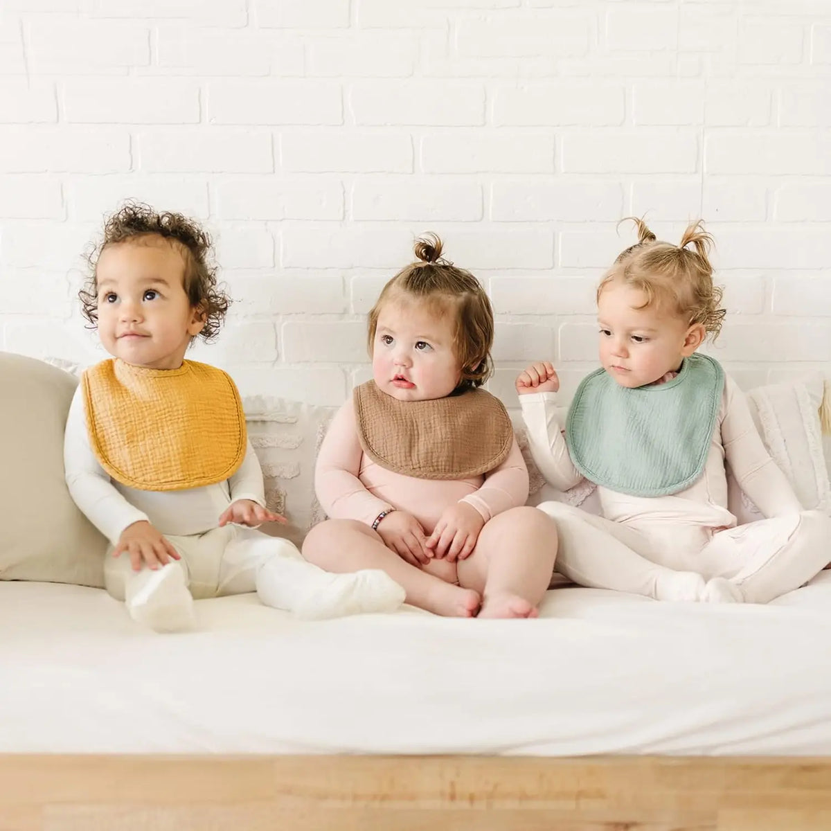 100% Cotton Muslin Baby Bibs with Adjustable Snaps – Multi-Use Drool & Burp Cloths (10/20/30 Pack)