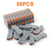 50 pieces of gray and orange lever wire connectors for electrical connections